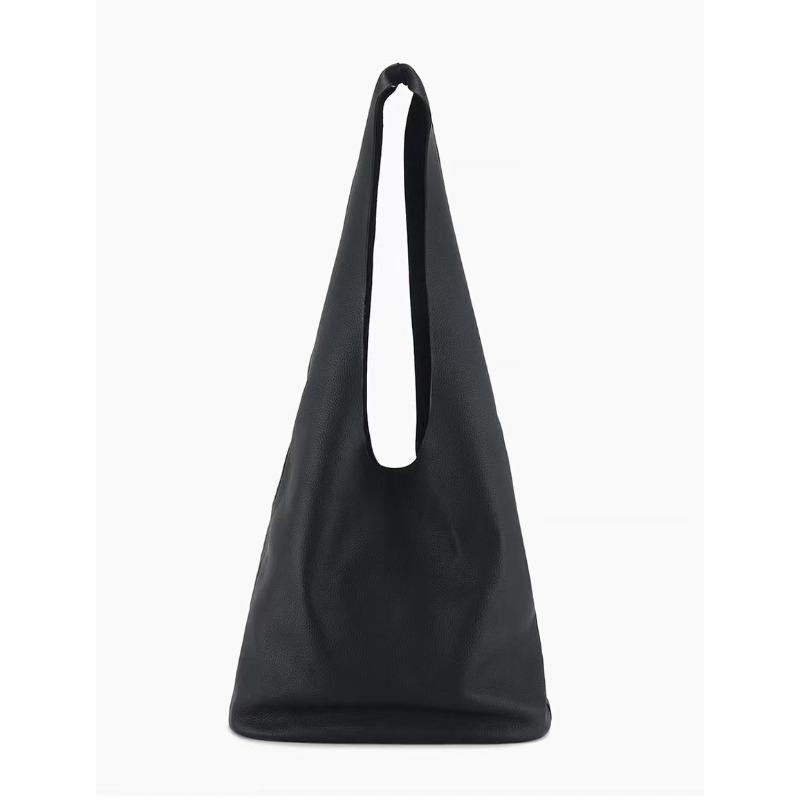 Сумка Niche Nun Baotou Layer Pittot из высококачественной мягкой кожи, сумка-ведро через плечо для женщин чёрный