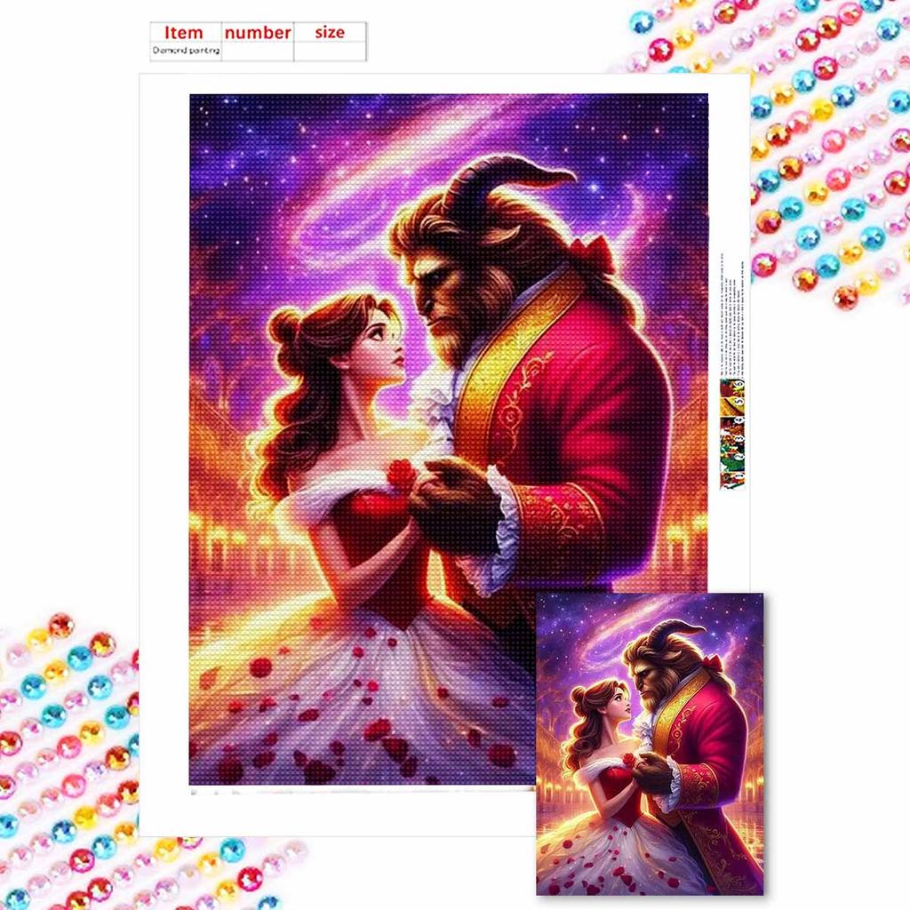 DIY Diamond Painting Beauty and The Beast Cross Stitch Kit Mosaic Art Diamond Painting Full Circle Diamond Home Decoration