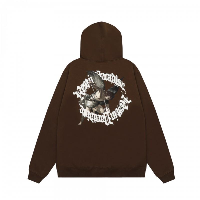 Mens Oversized Hoodie With Embroidered Skull Spine Design Streetwear Casual Pullover Cotton Blend Loose Fit