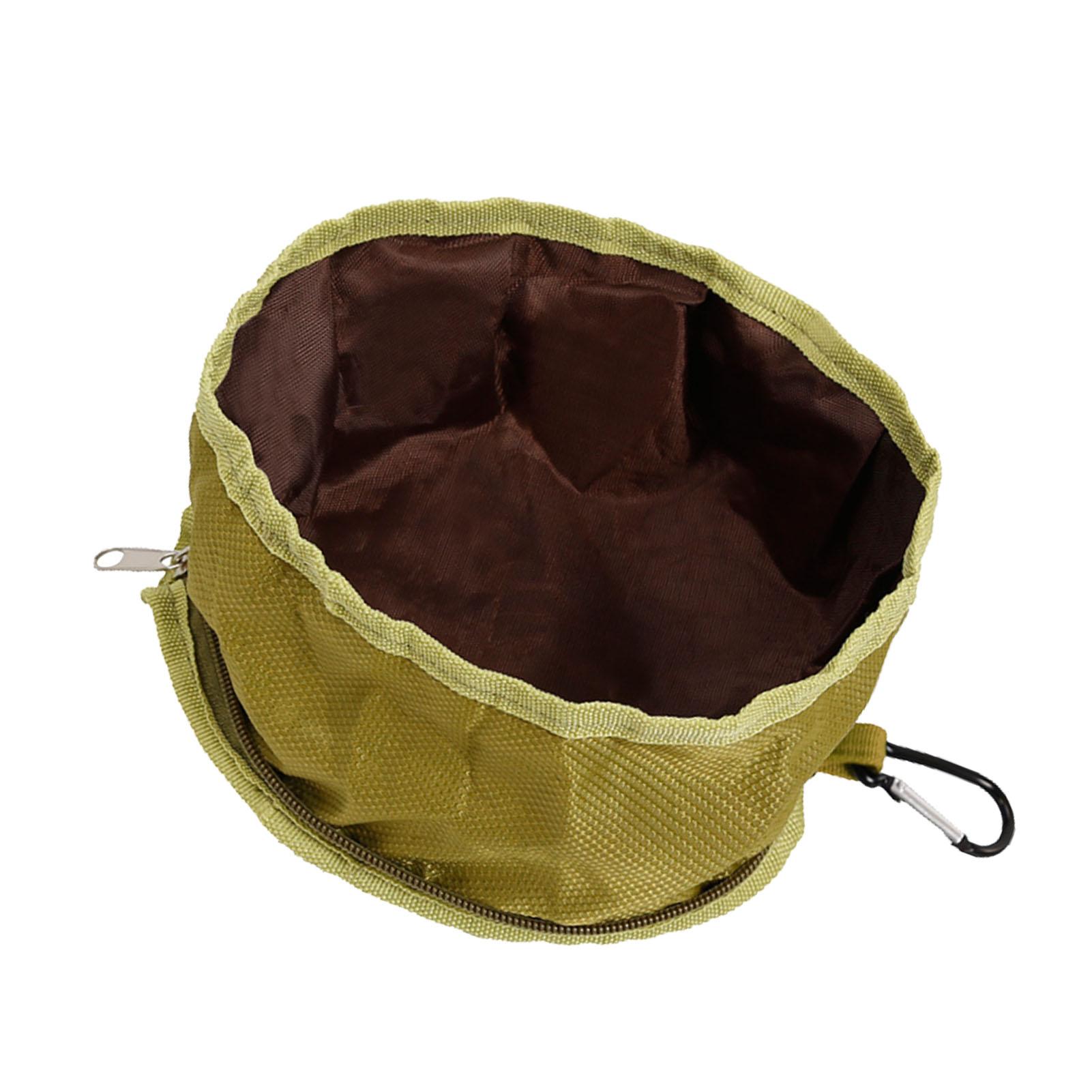 

Складна дорожня миска для собак Водонепроникна Великого діаметру Легка Складна миска для води Собака з гачком для котів На вулиці зелений