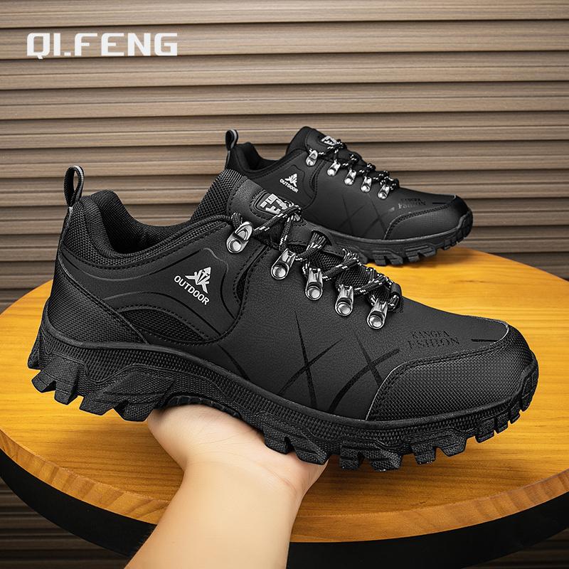 New Outdoor Men's Shoes Outdoor Mountaineering Hiking Anti slip Shoes Men's River Tracing Shoes Spring Autumn Leather Sneaker