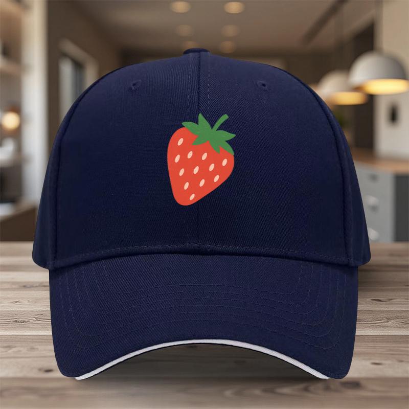 Strawberry Graphic Baseball Cap Unisex Polyester Adjustable Sport Outdoor Sun Shade Trendy