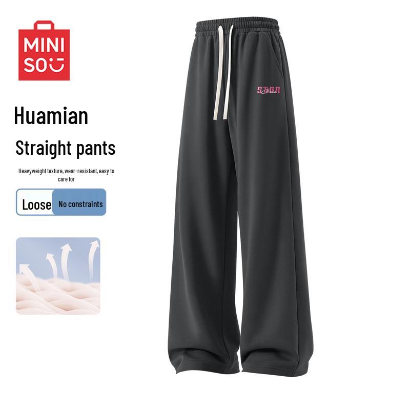 MINISO Men s American Retro Straight-Leg Casual Sweatpants M