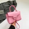 Pu Color Solid Crossbody Bag Women With Lock Closure Mobile Pocket Casual Use
