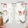 2pcs,2D Plane Printing Curtain Fabric Christmas Tree Bow Gift Snowflakes (2) Versatile Polyester Fabric (without Rod)