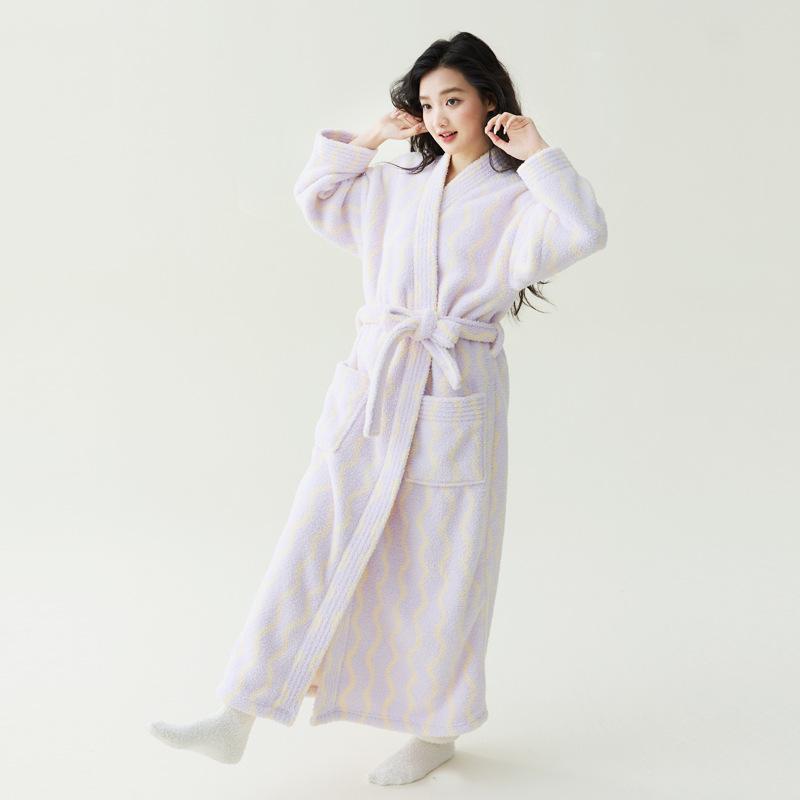 Winter Styles, Coral Fleece, Thickened, Men's and Women's Nightgowns, Extended Bathrobes, Couple's Pajamas, Anti-static, Winter Warm Pajamas