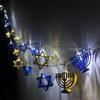 1.65 Meters Hanukkah Star Of David String String 10 Led Lights Hanukkah Festival Decor String Lights Decoration  New Gift