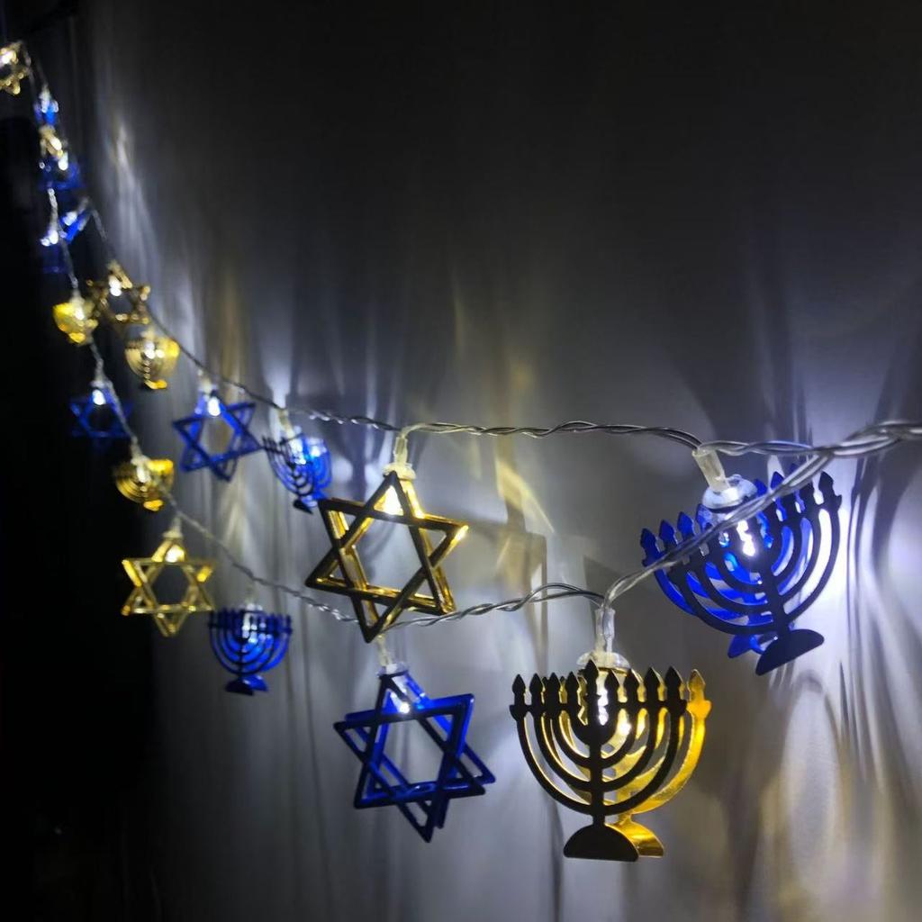1.65 Meters Hanukkah Star Of David String String 10 Led Lights Hanukkah Festival Decor String Lights Decoration New Gift