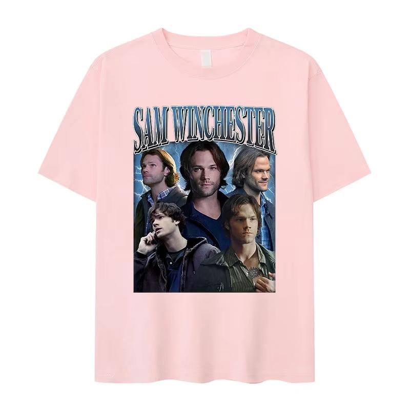 Tv Series Sam Dean Winchester Graphic T Shirts Unisexs Retro High Quality Fashion TShirt Casual Cotton Tees Streetwear