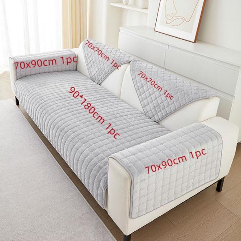 Prosta Poduszka na Sofę Flanelowa Antypoślizgowa Skórzana Poduszka na Sofę Zima Dekoracja Mebli do Salonu Zestaw Sofy Całkowicie Owinięty Ręcznik z Piaskowego Włosia