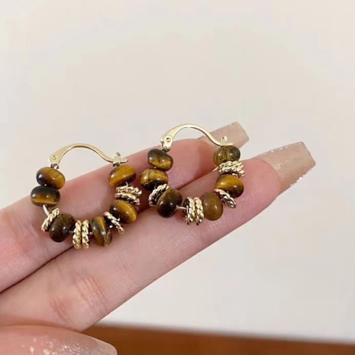 Kolczyki retro dla kobiet, lekki luksus, wysokiej klasy, wykwintne, styl jesienno-zimowy, uniwersalne kolczyki francuskie