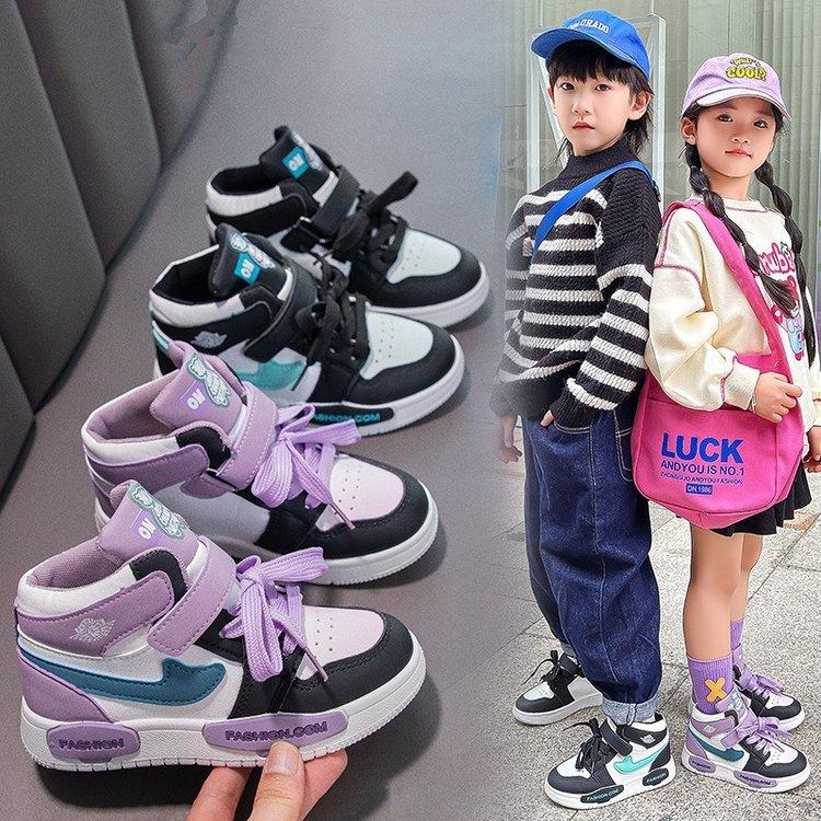 

Girls Shoes Autumn Velcro Children s Low-Top Casual Sneaker Medium and Big Children Boys Breathable Board Shoes Students