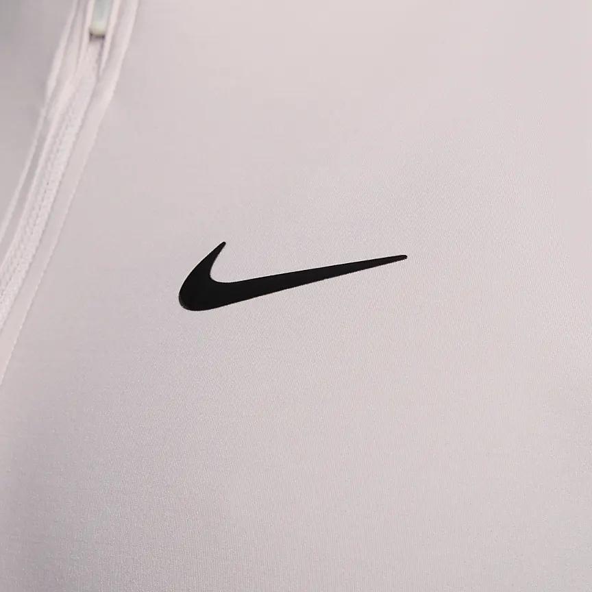 Nike Solid Color Half-Zip Casual Long Sleeve T-Shirt Women tops Gray Purple FV0258-019