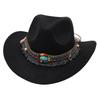 Ethnic Style Children'S Top Hat Tibetan Western Cowboy Hat Upturned Felt Hat Parent-Child Sun Protection Sun Hat Dance