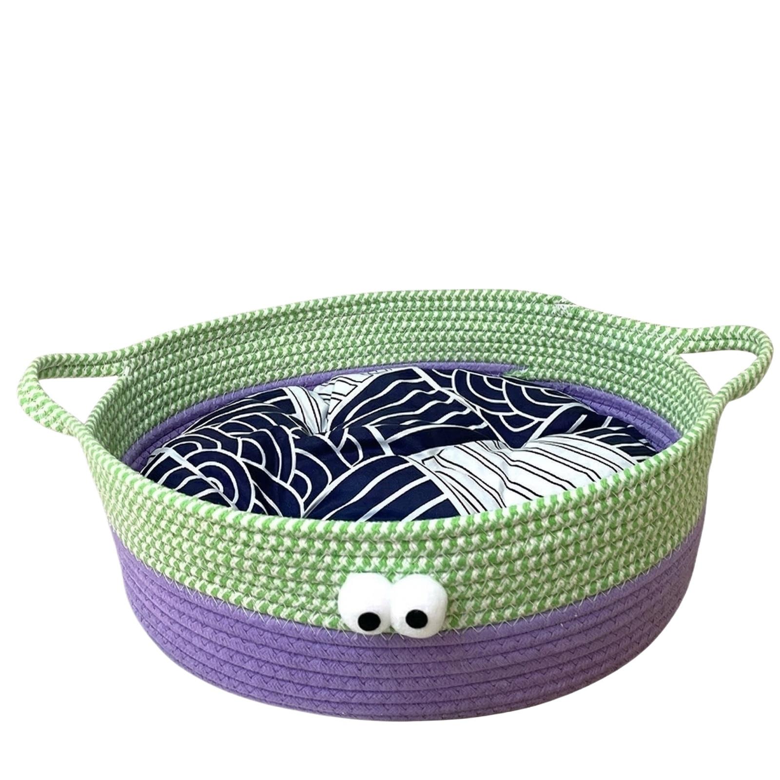 

Плетеная ротанговая кровать Летняя подвесная кровать для кошек one size зелёный