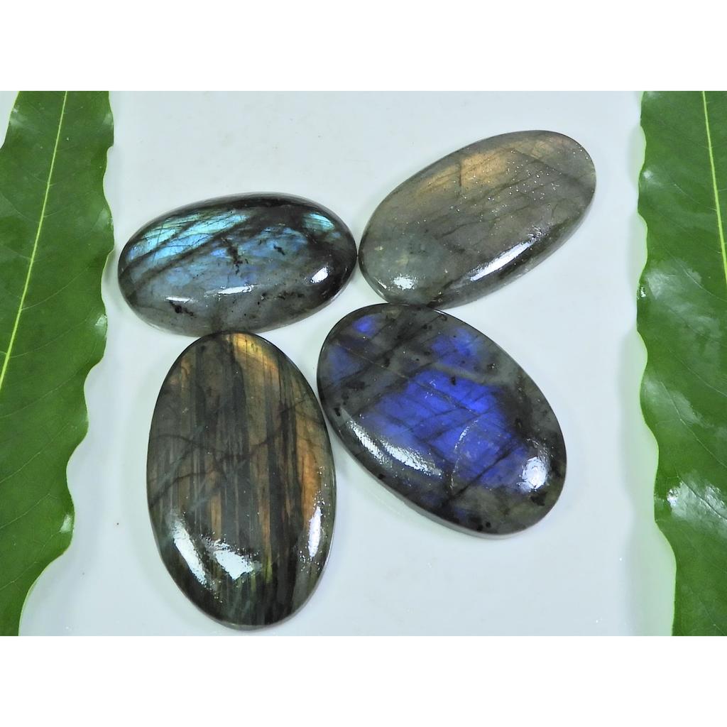 26X42-25X49MM Natural Multi Labradorite Oval Cabochon Loose Gemstone 4PcsLot LL-966