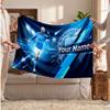 Erling Haaland Personalisierte Fleecedecke Mit Fußballlogo, Individueller Name Text Weich Warm Wohnzimmer Überwurfdecke
