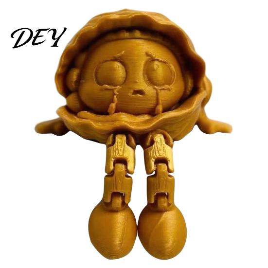 Creative Office Desk Decor Articulated Action Figure, Cartoon Movable Joint Statue, 3D Printed Healing Expression Grievance Doll Decor, Unique золотистый