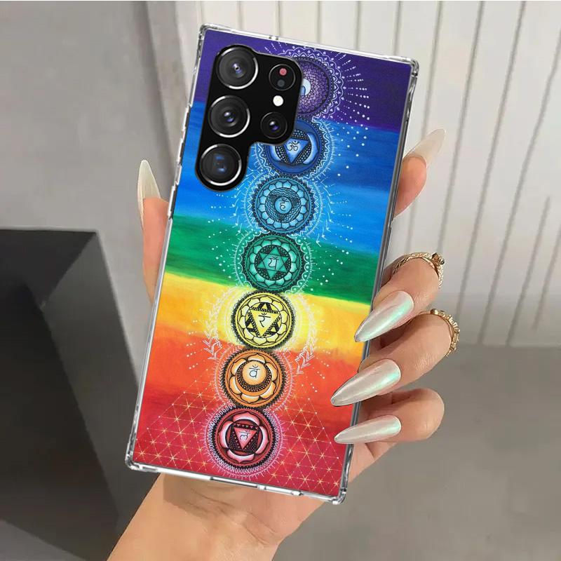 Yoga Chakra Spiritual Energy Universe Phone Case for Samsung Galaxy S26 S24 S23 Ultra S25 Edge S22 S21 Plus S20 FE + Soft Print