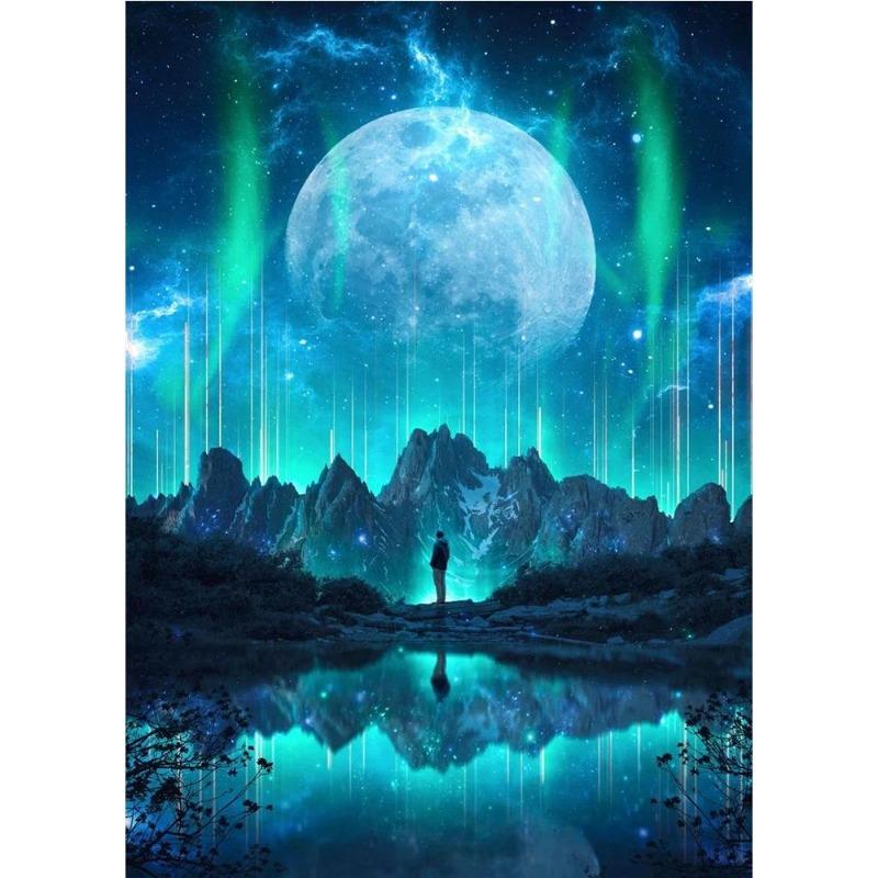 Modern Colorful Posters with a Cosmic Planet, Canvas, Painting, Abnormal Landscape, Scandinavian Wall Art Painting for the Living Room,