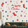 Christmas wall stickers featuring Christmas candy and removable wallpaper for interior Merry Christmas decor for living and balls, canes, socks,