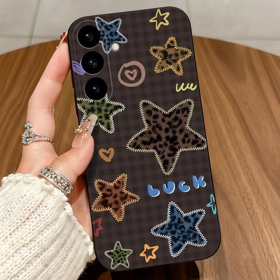 

Retro Leopard Heart Pattern Soft Case For Samsung Galaxy S26 S25 S24 S23 S22 S21 FE Ultra Plus Anti-Scratch Cover Phone Bumper Samsung S25 Ultra&Matte Silicone