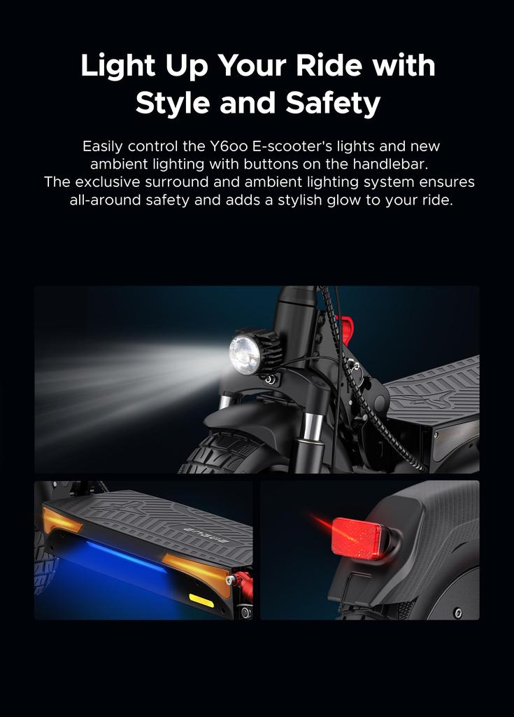 Engwe Y600S Elektrická koloběžka 830W, 48V 18.2Ah, 25km/h, 10"×2.75" Tlusté pneumatiky, Mechanické kotoučové brzdy Skládací E-koloběžka