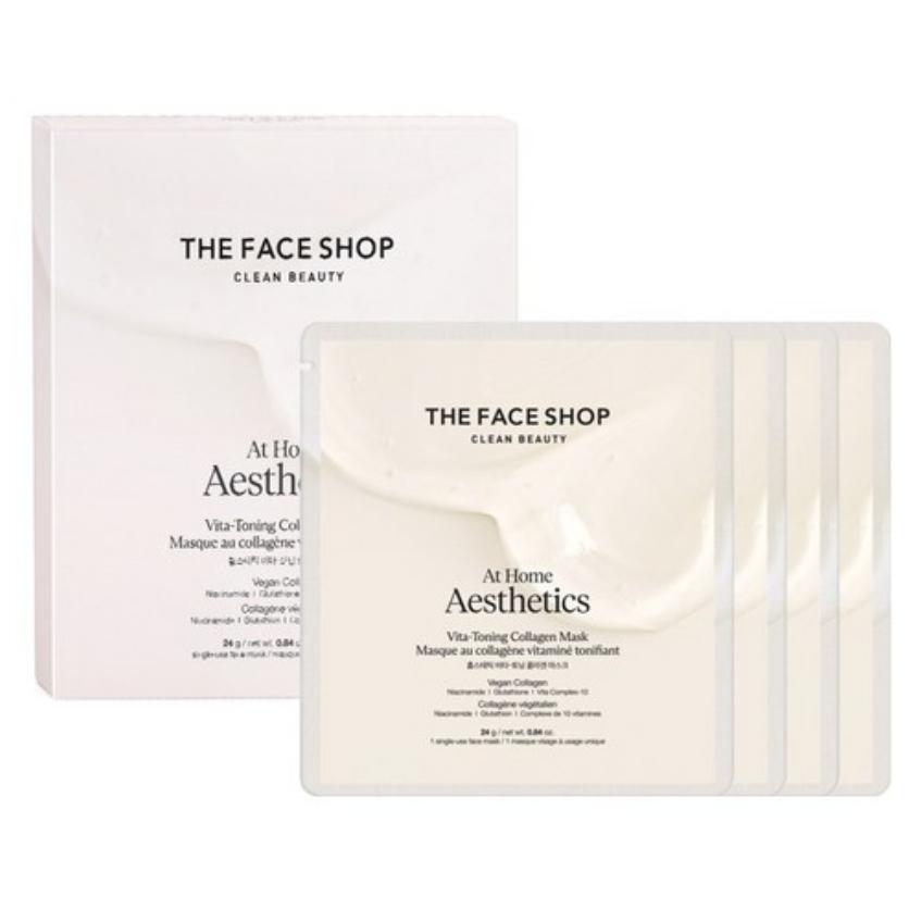 THEFACESHOP Homestetic Original Collagen Mask, 4 sheets, 1 pack
