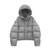 2026 Womens Short Puffer Coat Hooded Thick Warm Cotton Jacket Casual Winter Fashion Outerwear