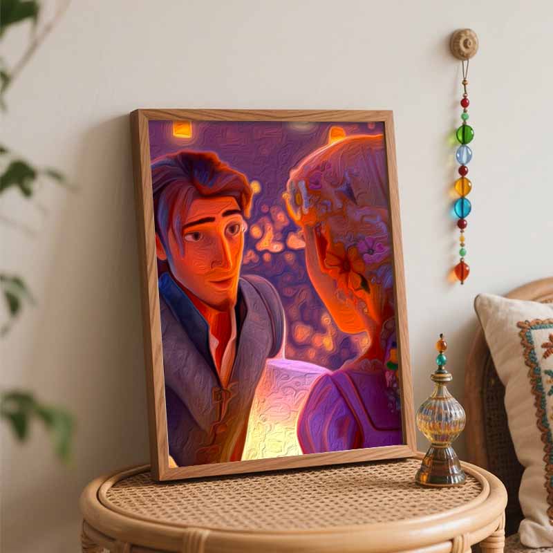 Disney Digital Oil Painting Rapunzel Flynn Romantic Love Lantern Art Handmade Diy Gift Home Decoration Wall Decor 119 Characters
