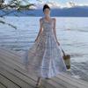 Thailand Travel Photo Slanted Shoulder Dress Niche Temperament Waist Skirt Sanya Vacation Beach Dress