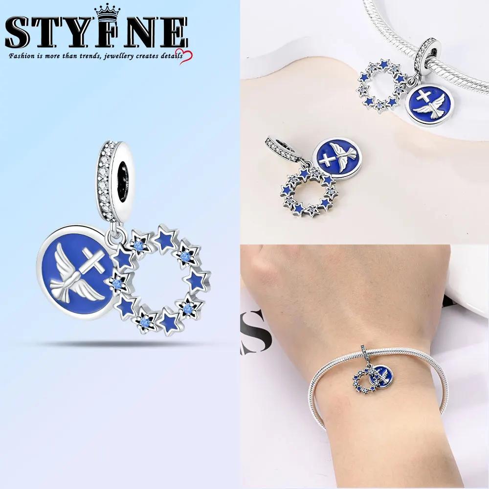 Exquisite Copper Nossa Senhora Aparecida Dangle Cross Charms Pendants Fit Original Bracelets Diy Jewelry For Women