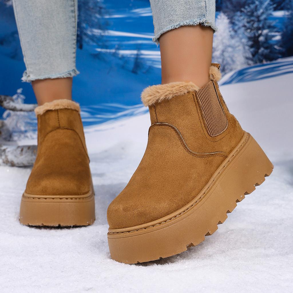 Zimní dámské sněhule Plyšové teplé protiskluzové boty Dámské ploché tenisky Ležérní nazouvací Dámské kotníkové boty Botas Mujer