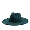 Teal Suede Hat Wide Brim 34 Colors Fedora Hat Men Women Autumn Winter Felt Jazz Hats Classic Church Fedoras Chapeau Sombrero Muj