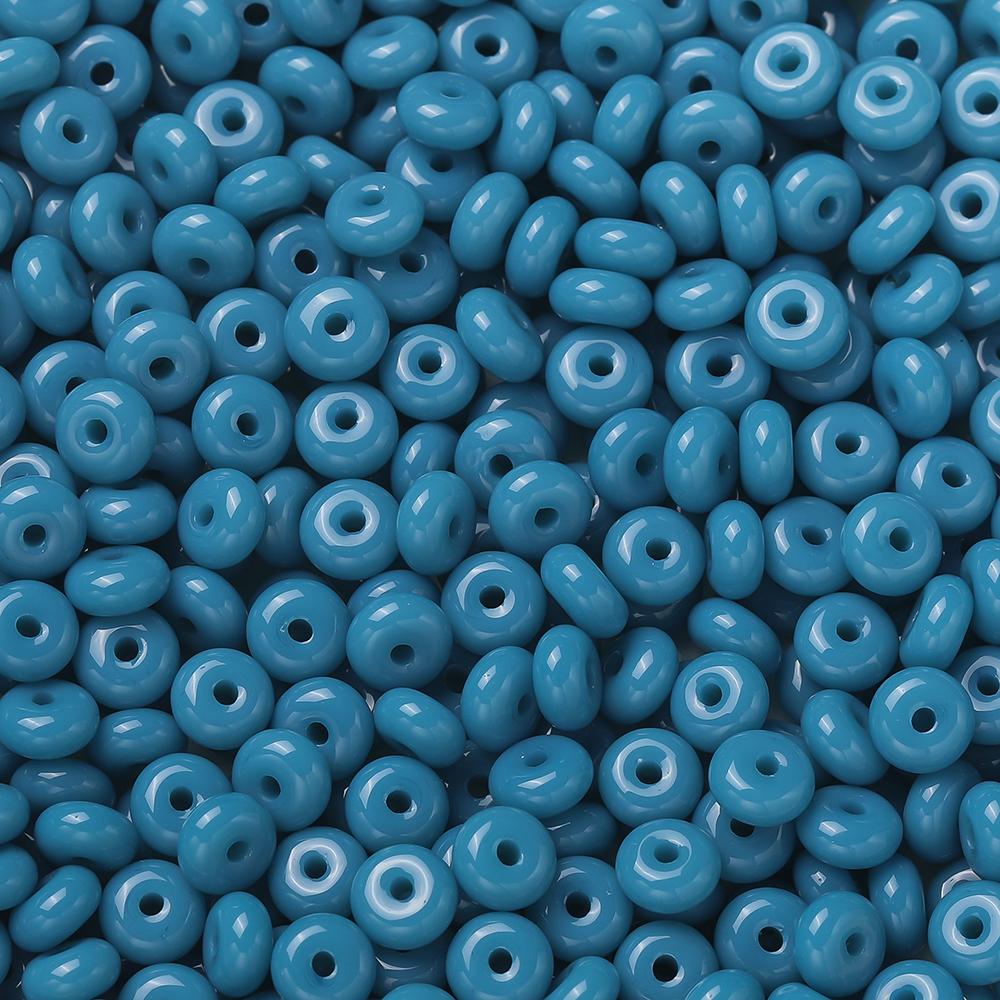 50pcs/Lots Colored Glass Seed Bead Abacus Shape Spacer Loose Beads for DIY Jewelry Making Bracelet Necklace Charms Accessories