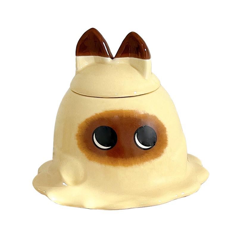 Creative Cartoon Cute Mug with Lid and Spoon - Large Capacity Ceramic Coffee Cup for Women & Couples