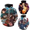 Vibrant And Comfortable Demon Slayer 3d Printed Couples Hoodies With Long Sleeves