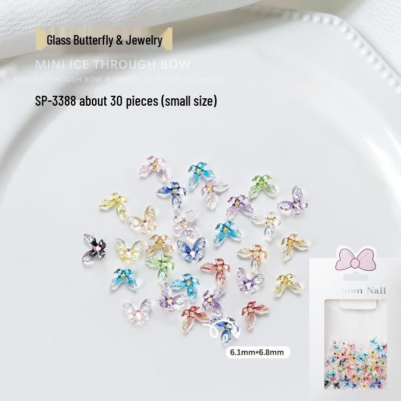 

Lapis Lazuli Butterfly 3D Aurora Gradient Nail Art Decorations - 30 Pieces