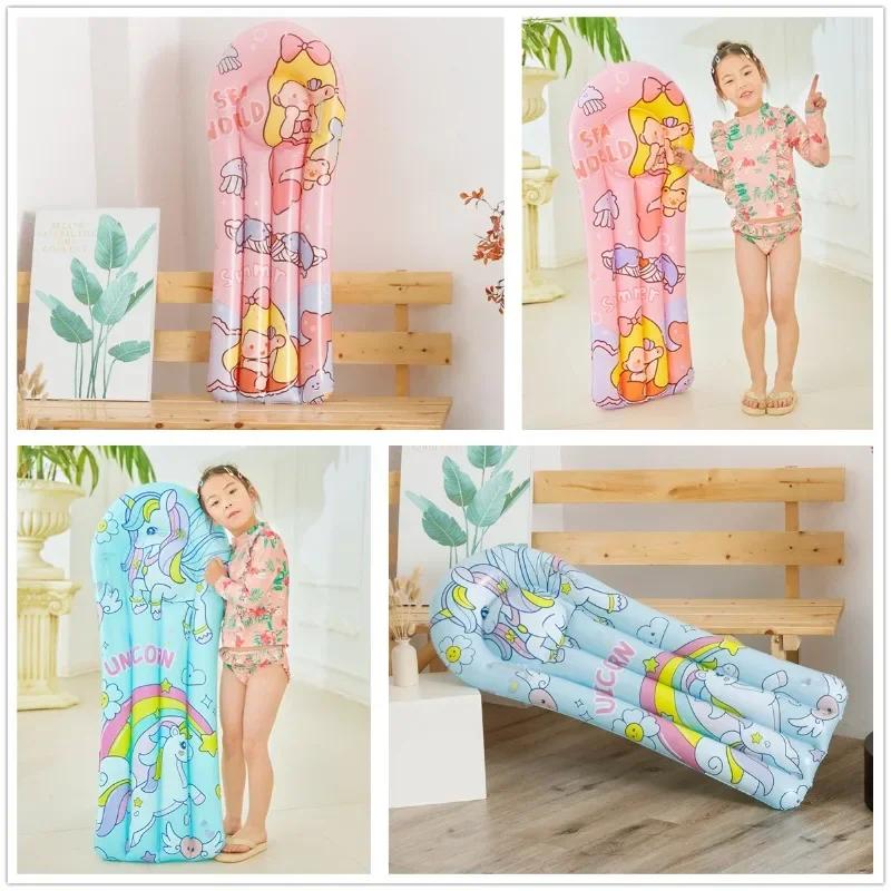 Summer Children's Inflatable Toy Surfboard with Handle Outdoor Cartoon Inflatable Floating RaftWater Party Pool Accessories