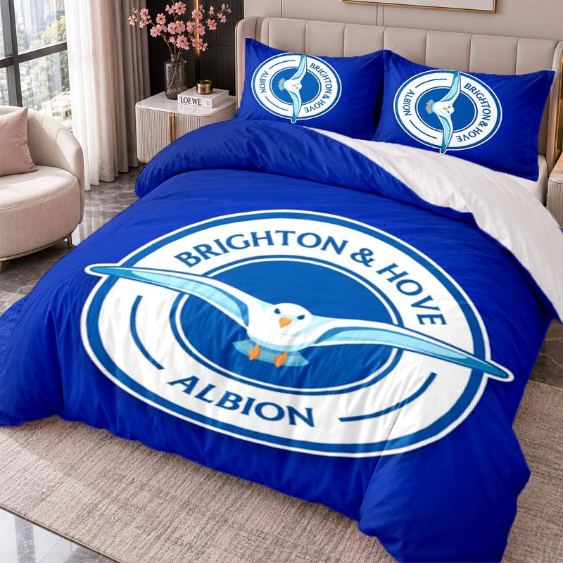 Brighton Hove Albion 3Pcs Bedding Set Duvet Cover With Two Pillowcases For Bedroom Home Decoration