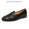 Loafers Men Leather Shoes Thick-soled British Style Black Formal Business Shoes Fashion Luxury Slip-On Casual Shoes