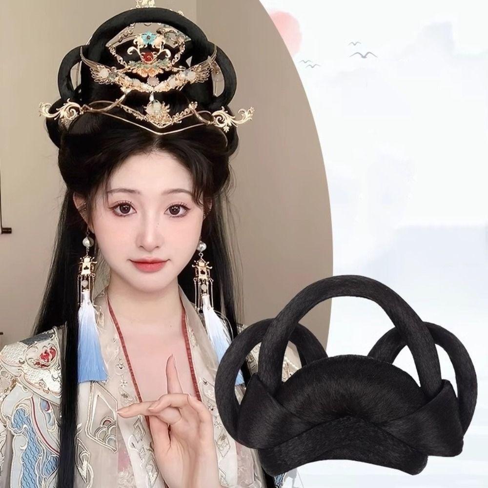 Kopfschmuck Antik Haarknoten Vintage Chinesisch Antiker Chignon Retro Hanfu Perücke Stirnband Täglich