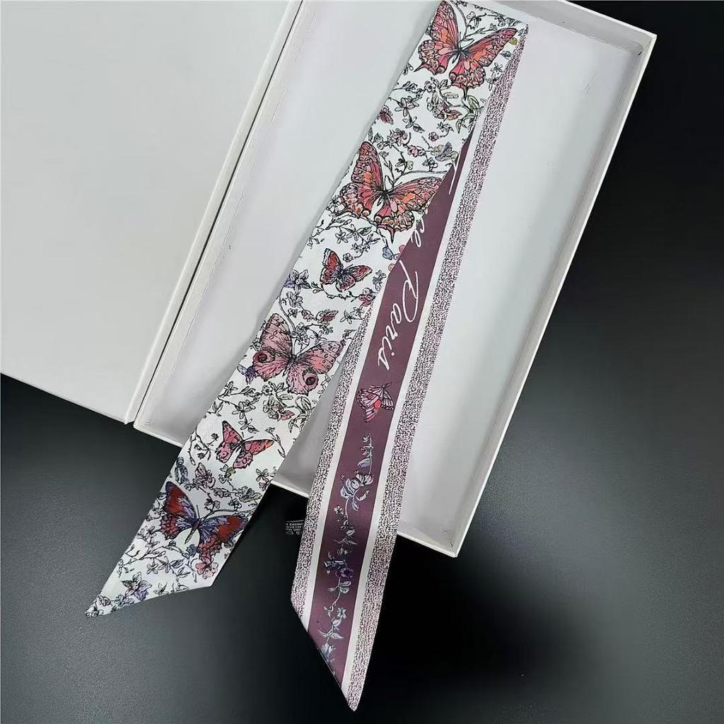 2025 New Design  Scarf Women Luxury Brand Scarf Skinny Bag Silk Scarves Foulard Hair Neckerchief Headband For Ladies