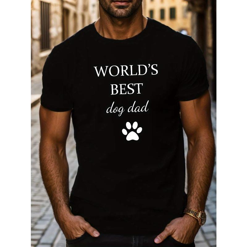European sizes WORD s BEST DOG DAD Men s Short Sleeve T-shirt Summer T-shirt Top S чёрный