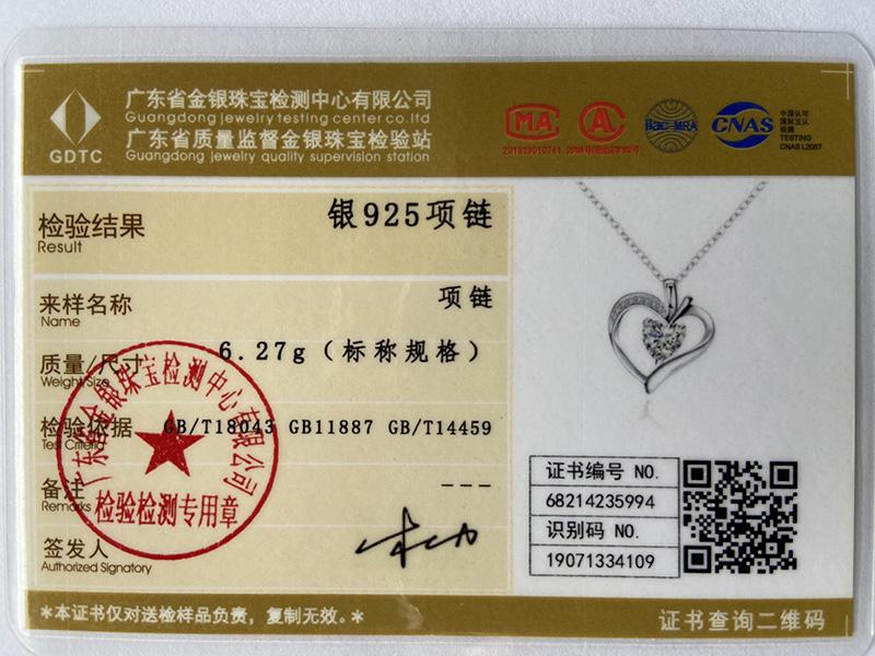 925 Sterling Silver AAA Zircon Heart Pendant Necklace Jewelry