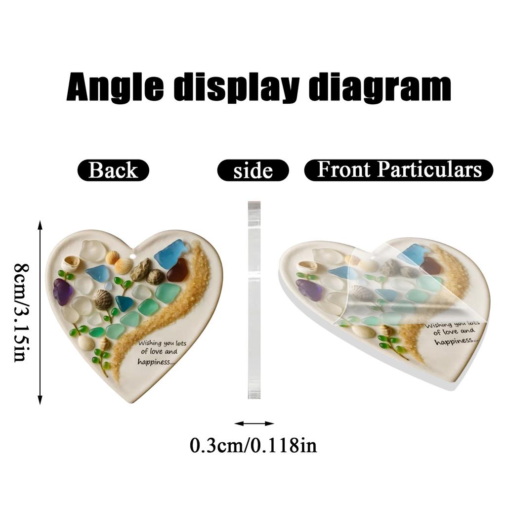 Heart Shaped Sea Ornament, Friendship Hearts Ornament, Friendship Keepsake For Christmas Tree & Ocean Themed Decor