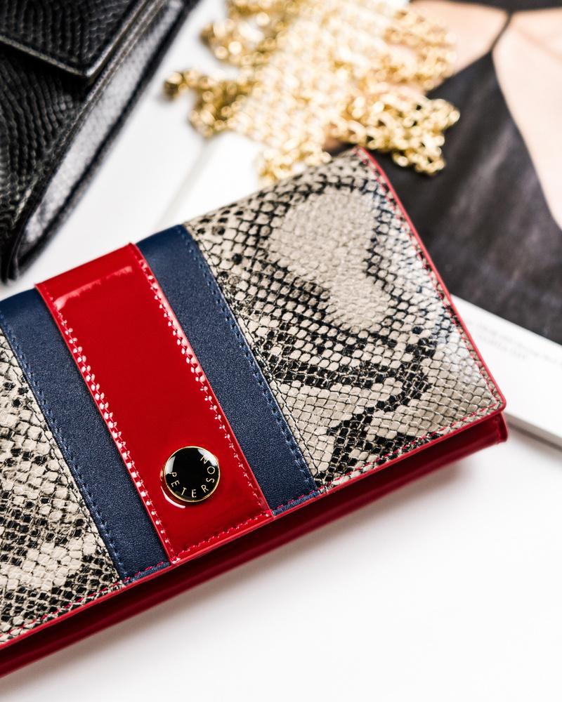 Women's Leather Wallet with Snake Print - Peterson