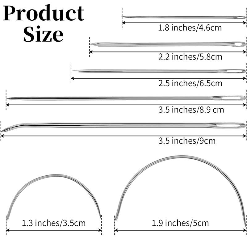 7-teiliges Heavy-Duty-Handnäh-Leder-Set Nadeln zum Handnähen Polsternadeln, Gebogene Nähnadeln, Teppich-Canvas-Reparatur