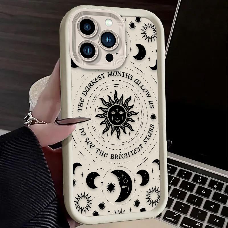 Luxury Retro Moon Sun God Phone Case For Google Pixel 9 8 7 8A 7A Pro XL 4G 5G Soft Silicone TPU Back Cover