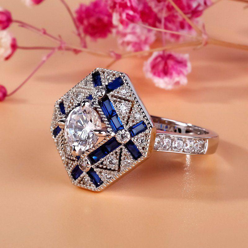 Exquisite White Gold Filled Women Jewelry Cz Wedding Engagement Rings For Special Occasions